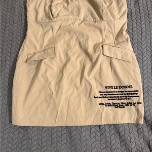 Fashion Nova Tan Strapless Dress